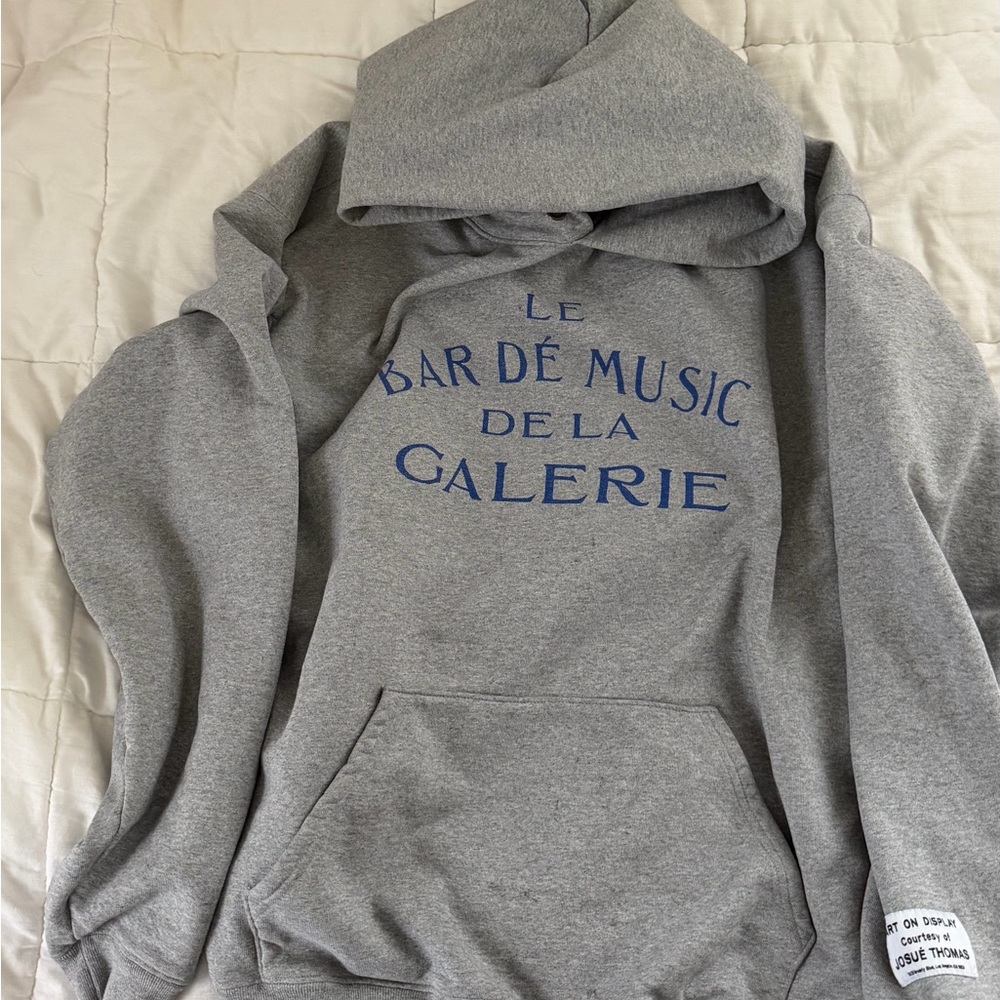 Gallery Dept Gray Hoodie with Blue Script